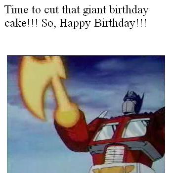 Birthday wishes from Optimus