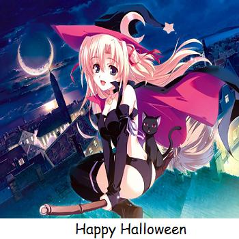 Cute Anime Witches. Halloween Witch