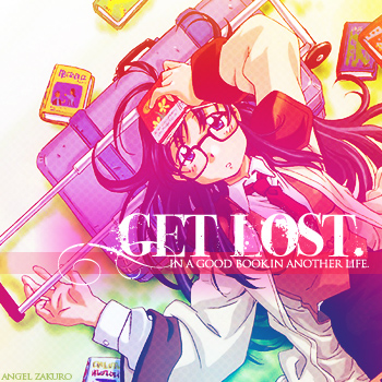 Get lost. [in a book]