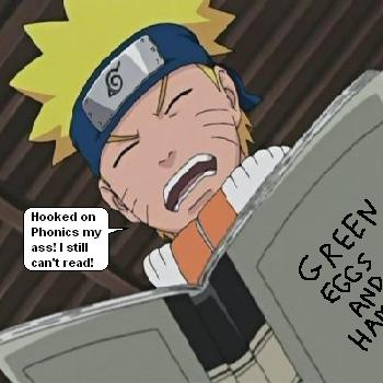 Naruto can't read.