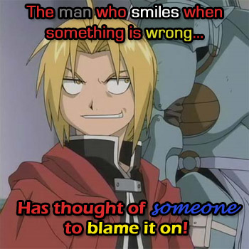 Smiles blame others...