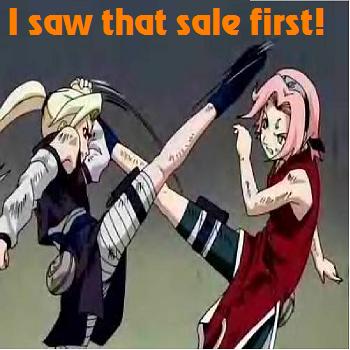 Ino and Sakura fight over a sale