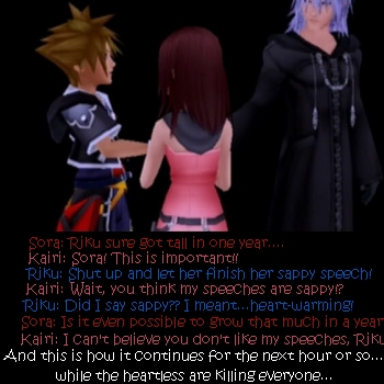 Sora Riku and Kairi argue