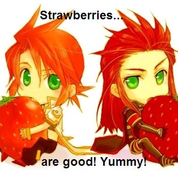 Luke and Asch luv strawberries!!