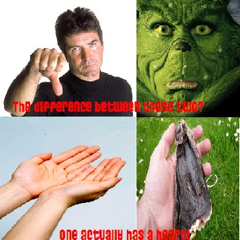 The diffence between Simon Cowell and the Grinch