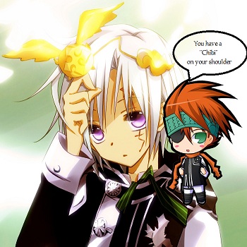 Allen has Chibi on Shoulder