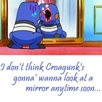 Croagunk & Mirrors do NOT mix! XD